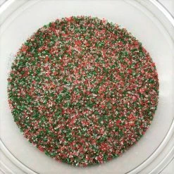 QA Products, Inc. - Beloit, Wisconsin Christmas Jingle Mix Sanding Sugar Red Green White Topping Sprinkles 1 Pound