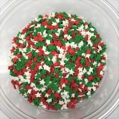 QA Products, Inc. - Beloit, Wisconsin Sprinkles & Toppings Christmas Star Shapes Cinco De Mayo Holiday Bakery Topping Sprinkles 8 Ounces