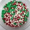 QA Products, Inc. - Beloit, Wisconsin Christmas Festive Flurry Mix Tree Shapes Sprinkles Bakery Topping 8 Oz. Sprinkles & Toppings