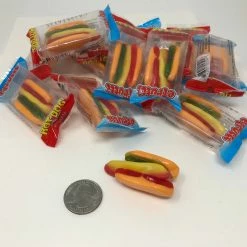 Beulah's Candyland Gummi Mini Hot Dog Candy Wrapped 1 Pound Mini Gummy Hotdogs Gummi Candy
