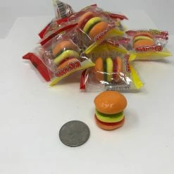 Beulah's Candyland Gummi Mini Hamburgers Candy Wrapped 1 Pound Gummy Hamburger