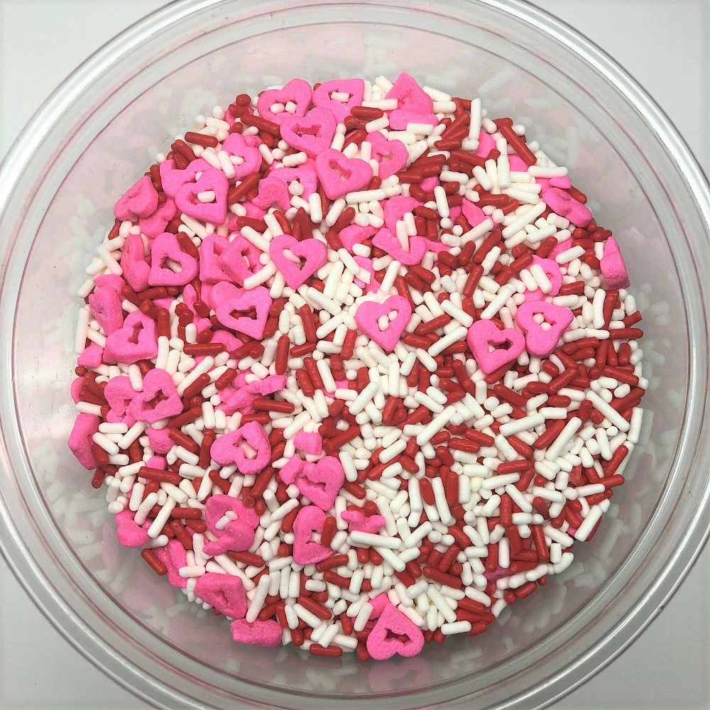 QA Products, Inc. - Beloit, Wisconsin Valentine Sprinkle Mix Lovestruck Pink Hearts Red White Sprinkles 8 Ounces 3 QA Products, Inc. - Beloit, Wisconsin Valentine Sprinkle Mix Lovestruck Pink Hearts Red White Sprinkles 8 Ounces