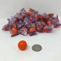 Beulah's Candyland Jawbreakers Orange Color Medium 3/4 Inch Diameter Wrapped Jaw Breaker 2 Pounds Wrapped Candy