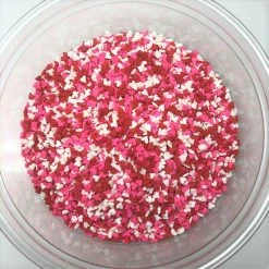 QA Products, Inc. - Beloit, Wisconsin Sprinkles & Toppings Valentine Hearts Mini Shapes Red White Pink Bakery Topping Sprinkles 2 Pounds