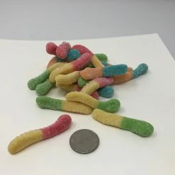 Beulah's Candyland Sour Mini Neon Worms 2 Pounds Gummy Neon Worms Gummi Candy