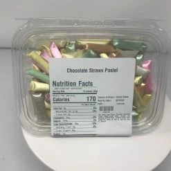 Beulah's Candyland Christmas Candy Old Fashion Chocolate Straws Pastel 2 Pounds Chocolate Filled Straws