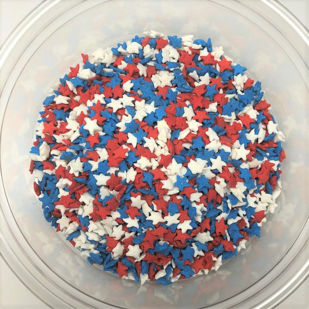 QA Products, Inc. - Beloit, Wisconsin Patriotic Star Shapes Red White Blue Stars Bakery Topping Sprinkles 8 Ounces 3 QA Products, Inc. - Beloit, Wisconsin Patriotic Star Shapes Red White Blue Stars Bakery Topping Sprinkles 8 Ounces