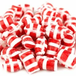 Beulah's Candyland Christmas Peppermint Gems Miniature Red And White Hard Candy 1 Pound Christmas Candy