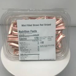 Beulah's Candyland Old Fashion Mint Straws Christmas Candy 1 Pound Peppermint Straws