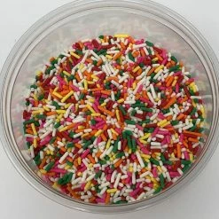 QA Products, Inc. - Beloit, Wisconsin Sprinkles Rainbow Jimmies Bakery Topping 8 Ounces Colored Sprinkles Sprinkles & Toppings