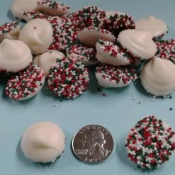 Reppert's Candies - Oley, PA White Smooth And Melty Mints Christmas Red Green Topping 1 Pound