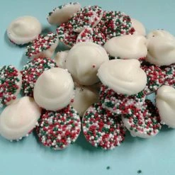 Reppert's Candies - Oley, PA White Smooth And Melty Mints Christmas Red Green Topping 1 Pound
