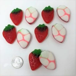 Vidal Gummi Candy Gummi Strawberries With Cream 4.4 Pound Bulk Strawberry Gummy Candy